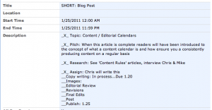 Editorial Calendar for Blogs