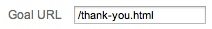 Goal URL in Google Analytics