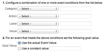 Event Based Goals in Google Analytics