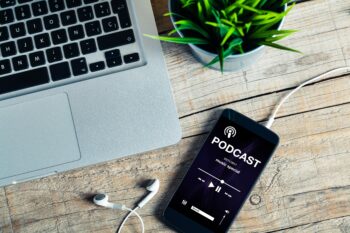 Listening to a podcast on iPhone