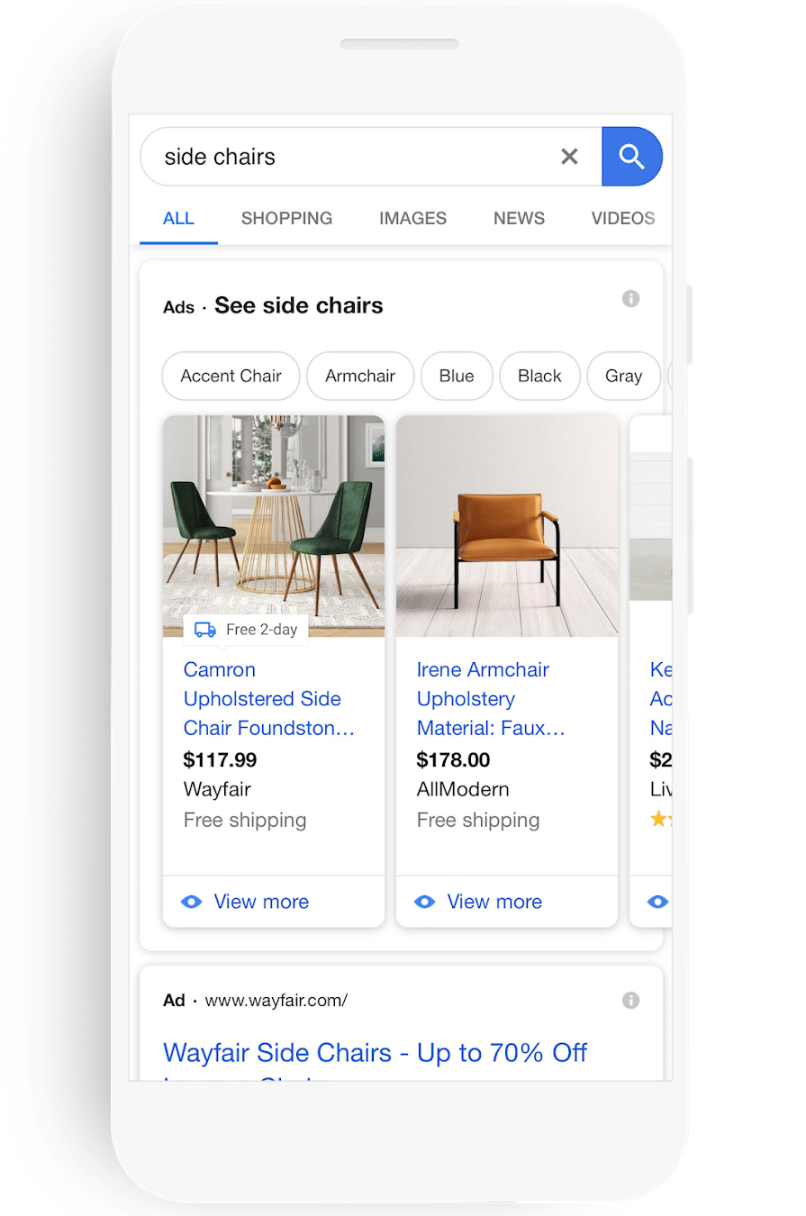 Google side chairs