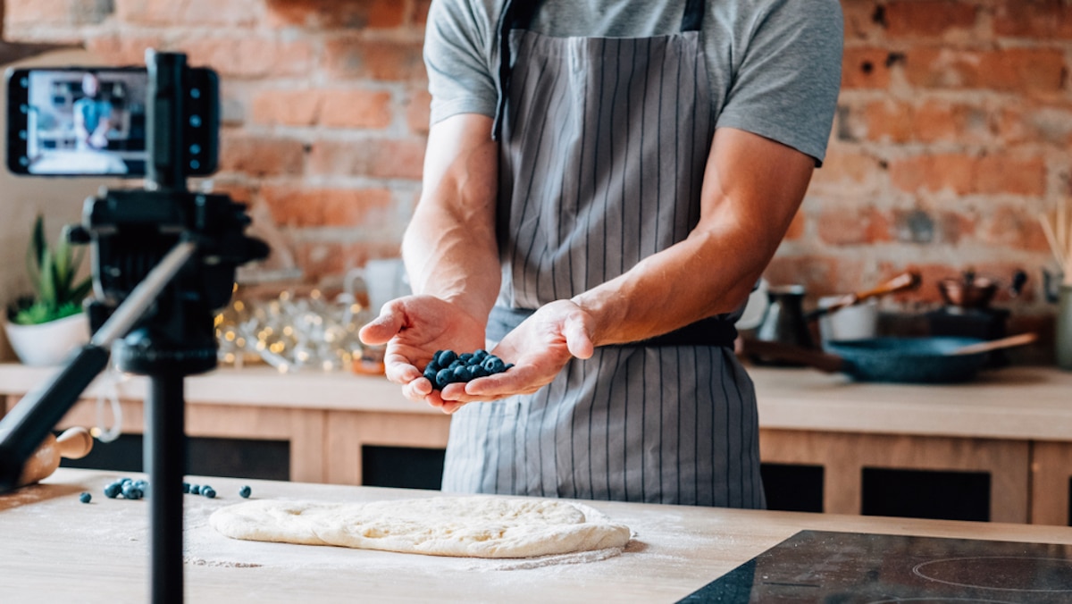 Chef creating demo video