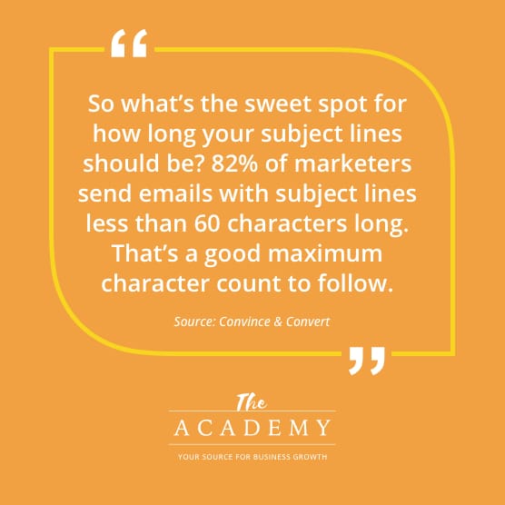 So what's the sweet spot for how long your subject lines should be?