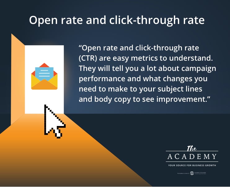 Open rate and click-through rate (CTR) are easy metrics to understand. They will tell you a lot about campaign performance and what changes you need to make to your subject lines and body copy to see improvement.