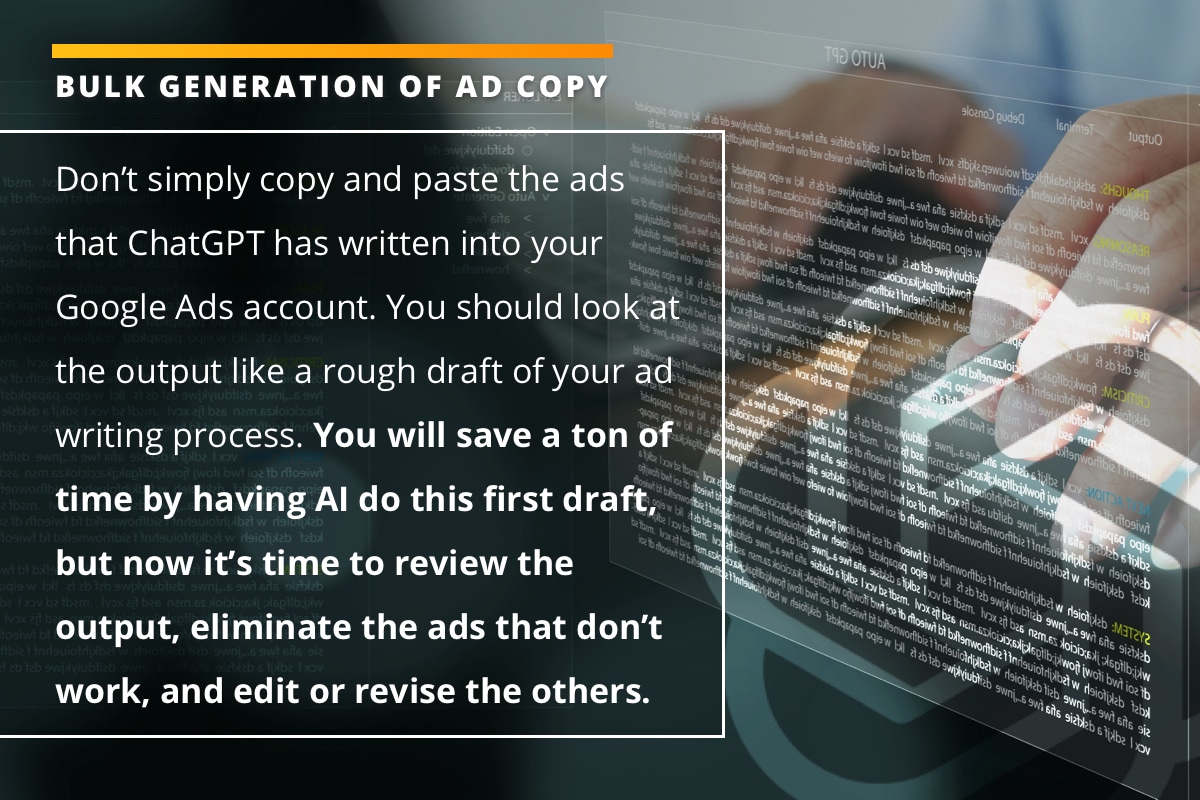 Bulk generation of ad copy