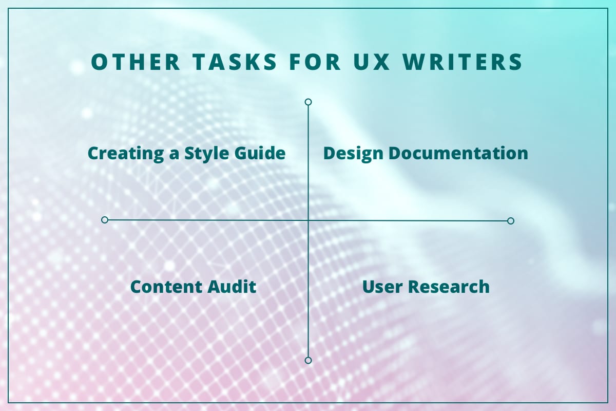 Other tasks for UX writers