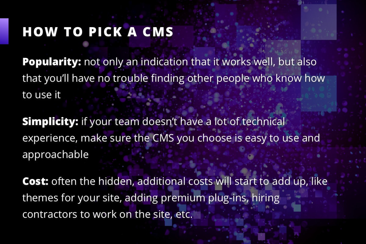 How to pick a CMS
