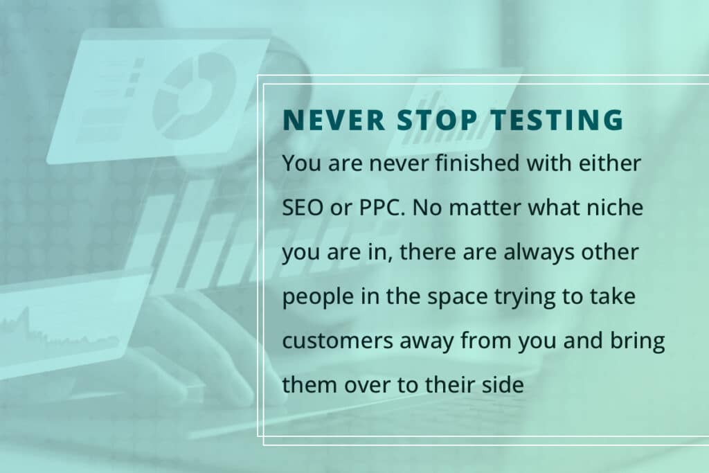 Never Stop Testing Quote