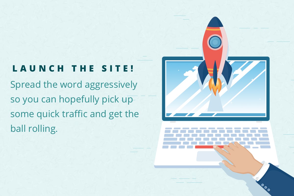 Launch the site graphic