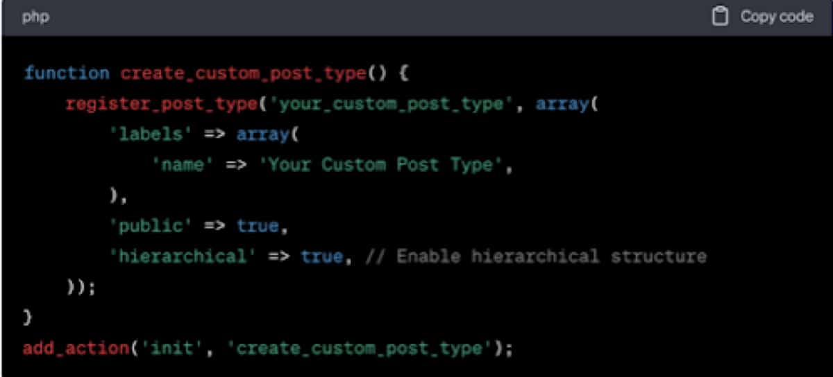 Custom post type code 2