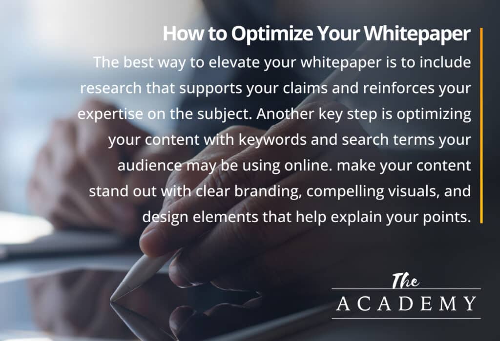 Optimize your whitepaper