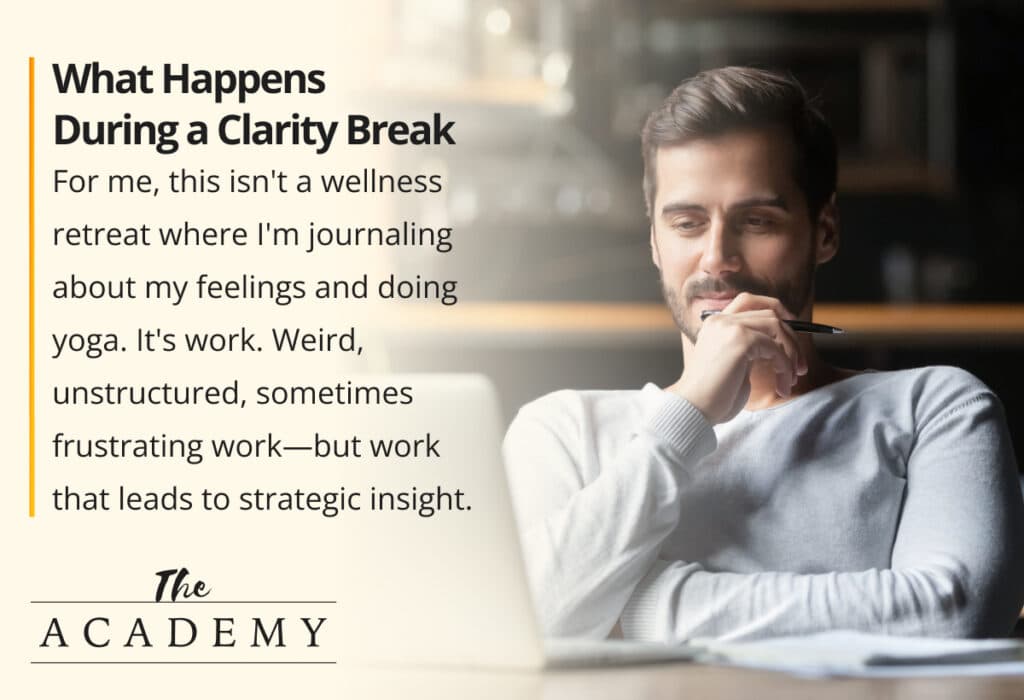 What happens during a clarity break