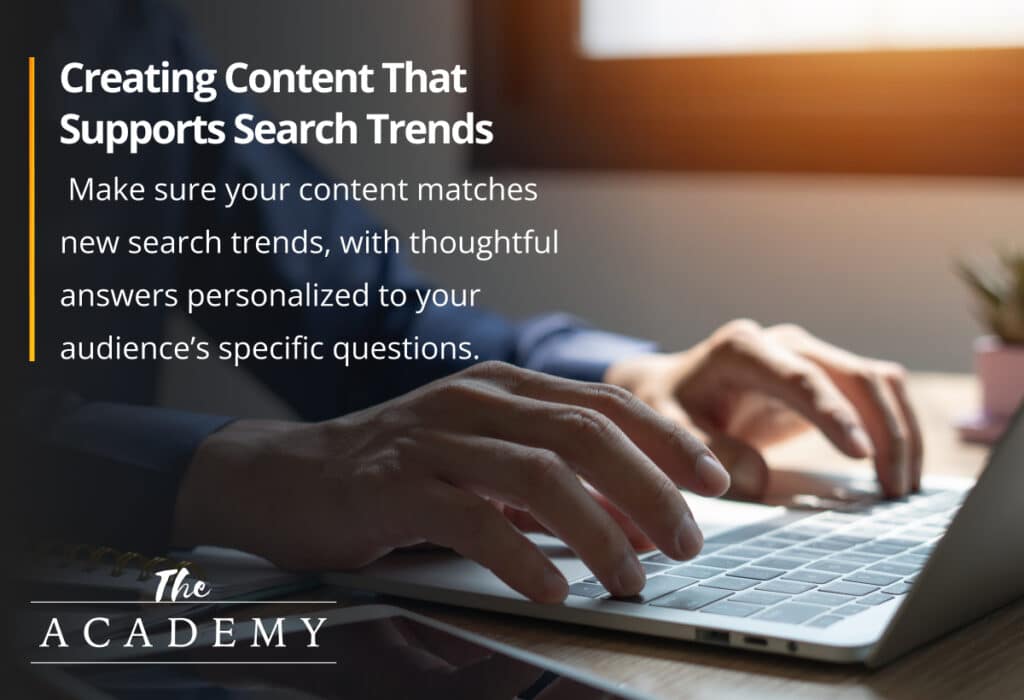 Creating content that supports search trends
