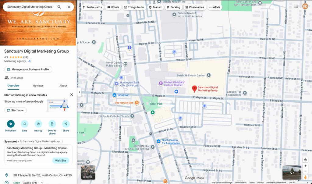 Google Maps Listing for Sanctuary