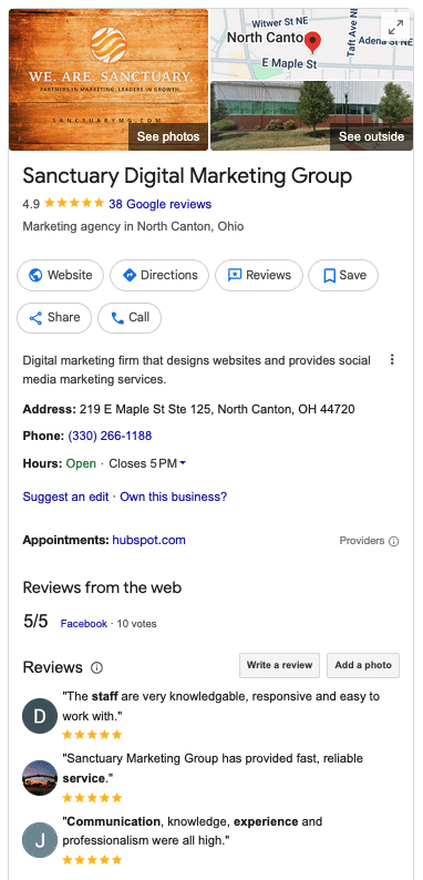 Google Business Profile for Sanctuary