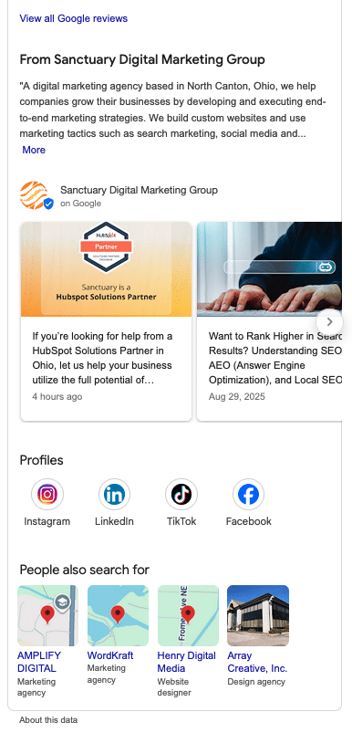 Google Business Profile for Sanctuary