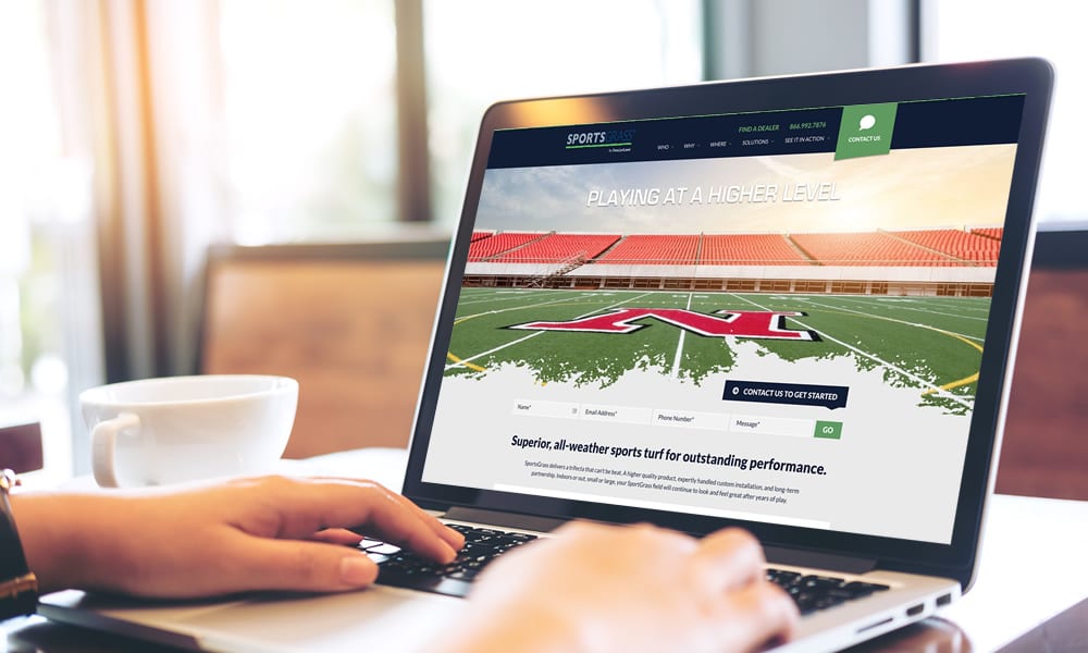 SportsGrass website on Laptop