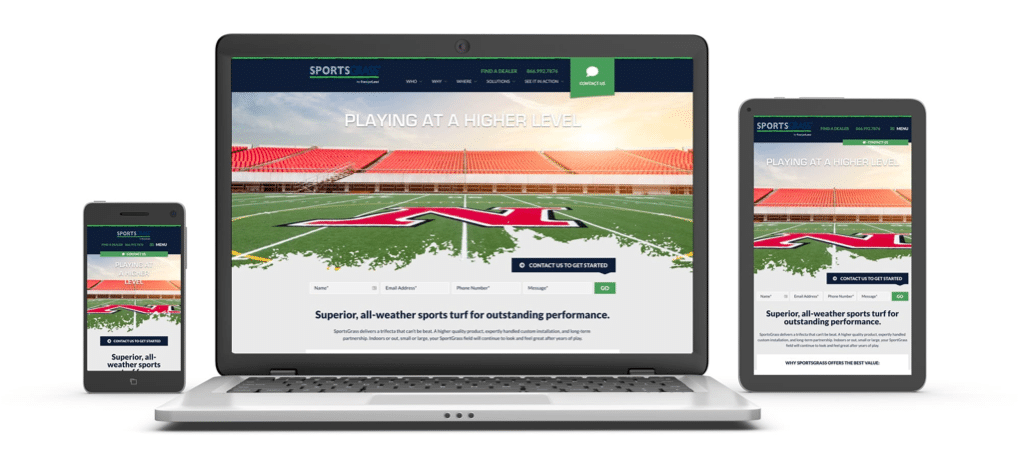 laptop2 SportsGrass Website on Mobile, Desktop and Tablet