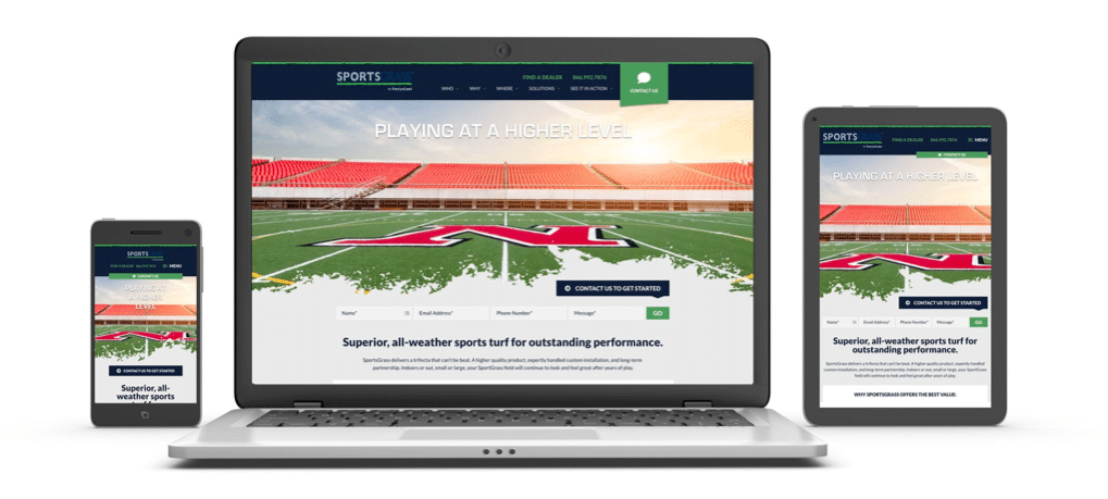 SportsGrass Website on Mobile, Desktop and Tablet